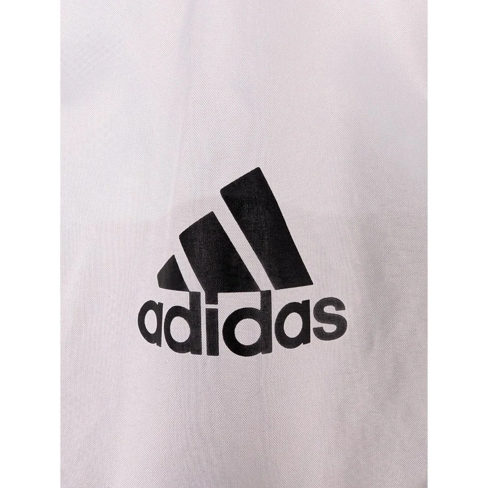 Adidas Three Stripe Hooded Track Jacket Men's L Black/White Full Zip Windbreaker